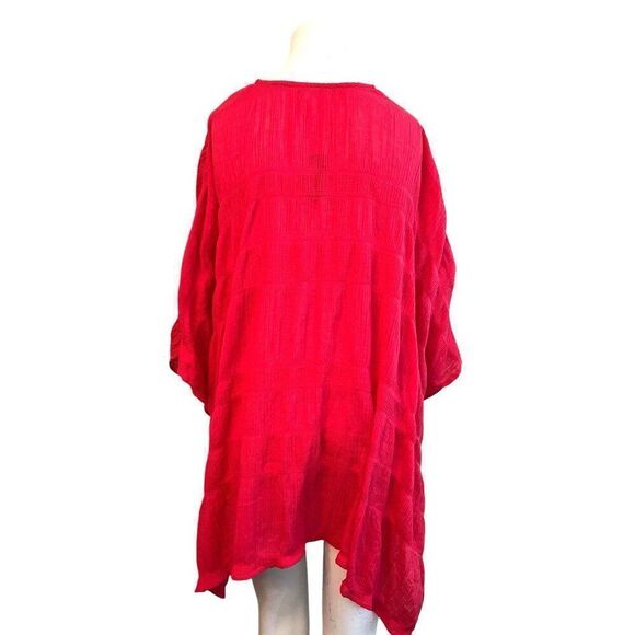 MAURICES One Size Dark Pink Boho Open Front Chiffon Long Cardigan Duster NWT - Picture 3 of 5